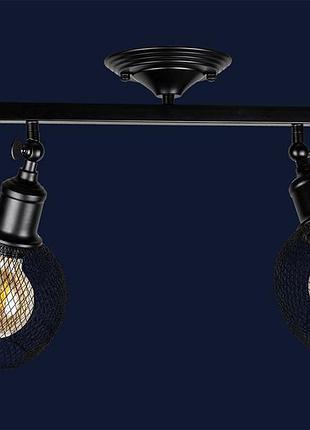 Люстра потолочная на два фигурных плафона на планке 907x011f-2 bk