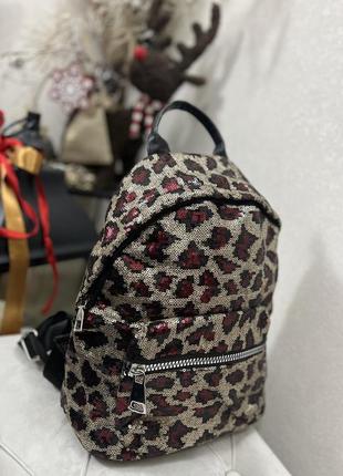 Еффектний леопардовий рюкзак 🤎8 фото