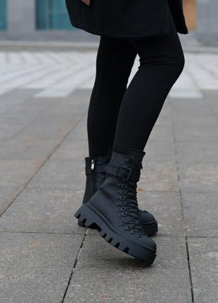 Стильные и оригинальные кожаные матовые ботинки "boots 🤘" в наличии и под отшив деми/ зима💛💙🏆2 фото