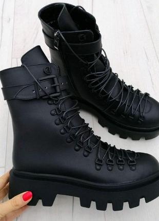 Стильные и оригинальные кожаные матовые ботинки "boots 🤘" в наличии и под отшив деми/ зима💛💙🏆10 фото