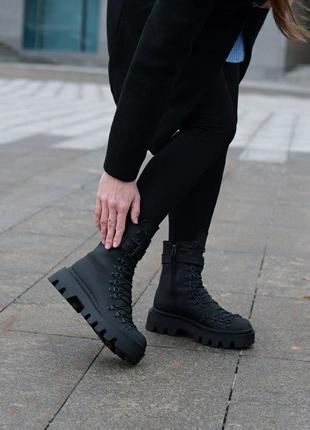 Стильные и оригинальные кожаные матовые ботинки "boots 🤘" в наличии и под отшив деми/ зима💛💙🏆4 фото