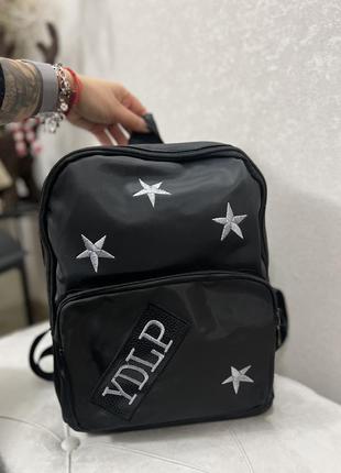 Стильный черный рюкзак со звездами ⭐️⭐️⭐️5 фото