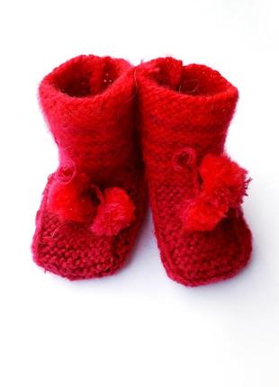 В'язані пінетки носочки 35855 8см(р) червоні, фіолетові, зелені, сині