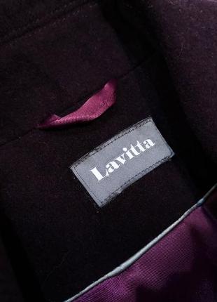 Пальто теплое lavitta, england, темно фиолетово-малиновое, отл сост!7 фото