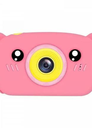 Цифровой детский фотоаппарат teddy gm-24 розовый мишка smart kids camera розовый