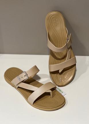 Сандалі crocs tulum metallic toe, w8, w9, w10