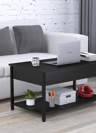 Журнальний столик лофт v-105 loft design 105x60x50 см венге луїзіана для будинку і офісу. кавовий стіл металу