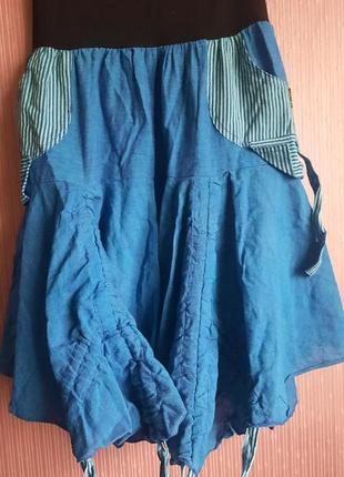 Эксклюзивная  бохо этно авангардная юбка в лучших традициях girbaud rundholz  crea от gringo nepal7 фото