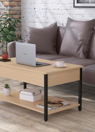 Журнальний столик лофт v-105 loft design 105x60x50 см венге луїзіана для будинку і офісу. кавовий стіл металу
