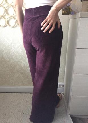 Широкие брюки вельветовые фиолетовые