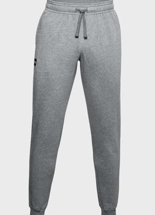 Under armour мужские серые спортивные штаны ua rival fleece joggers5 фото