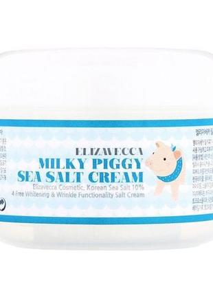 Солевой коллагеновый крем для лица elizavecca milky piggy sea salt cream, 100 мл2 фото