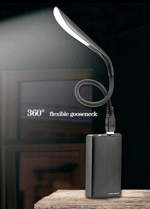Портативний usb світильник для пк,з сенсорним датчиком, настільна гнучка лампа для powerbank