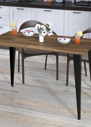 Стіл обідній титан loft design 138 x70 см дуб борас. кухонний стіл лофт з металу