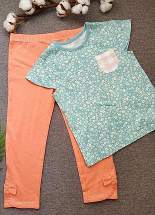 Комплект на лето лосины и футболка 18-24 мес летние лосины футболочка