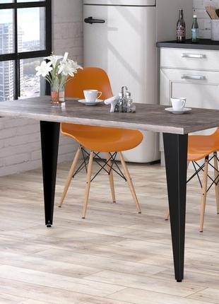 Стіл обідній титан loft design 138 x70 см дуб борас. кухонний стіл лофт з металу