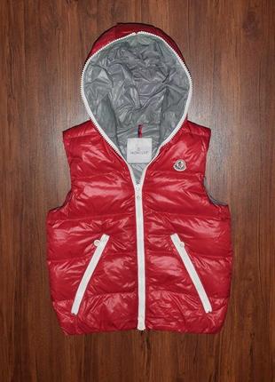 Moncler down vest red женская премиальная пуховая жилетка монклер1 фото