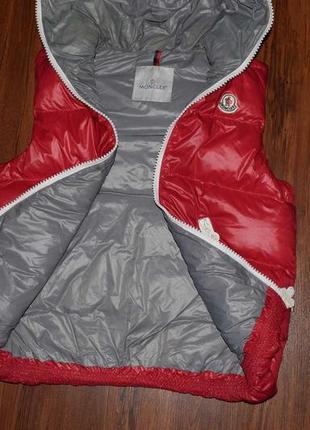 Moncler down vest red женская премиальная пуховая жилетка монклер3 фото