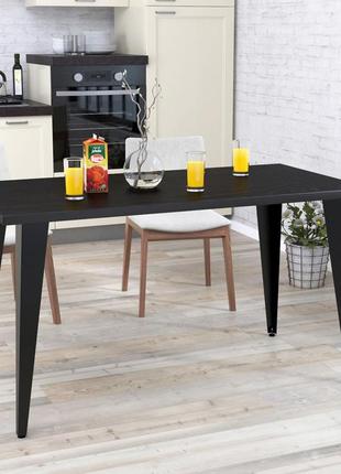 Стіл обідній титан loft design 138 x70 см дуб борас. кухонний стіл лофт з металу