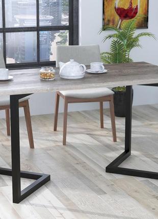 Стіл обідній титан loft design 138 x70 см дуб борас. кухонний стіл лофт з металу
