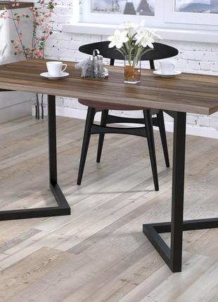 Стіл обідній титан loft design 138 x70 см дуб борас. кухонний стіл лофт з металу