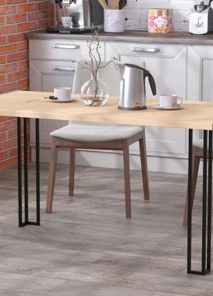 Стіл обідній титан loft design 138 x70 см дуб борас. кухонний стіл лофт з металу