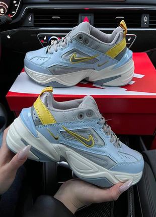 Женские кроссовки nike m2k tekno blue yellow ua