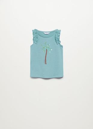 Футболка с пайетками и принтом mango