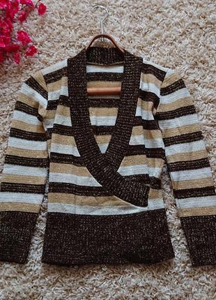 Красивый женский свитер с люрексом р.42/44 кофта джемпер пуловер