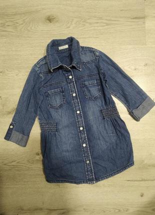 Джинсовая туника, платье, возраст 4-6 лет