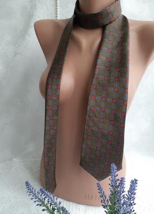Gold city 👑👔 галстук 100% натуральный шелк орнамент классика винтаж ручная работа9 фото