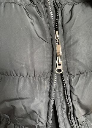 Куртка пуховик з капюшоном жилетка чорна натуральне хутро гусячий пух3 фото