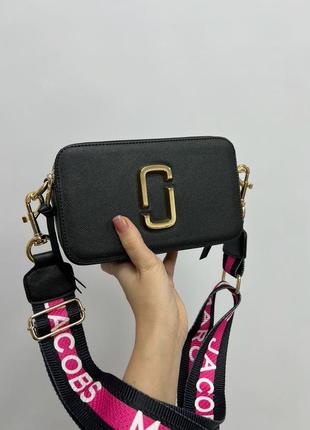 Женская черная с розовым сумка с ремнем через плечо marc jacobs🆕 сумка кросс боди5 фото