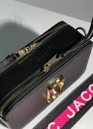 Женская черная с розовым сумка с ремнем через плечо marc jacobs🆕 сумка кросс боди6 фото