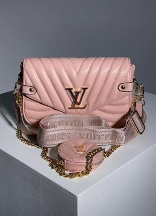 Женская розовая сумка с  широким ремнем через плечо 🆕 стильная сумка5 фото