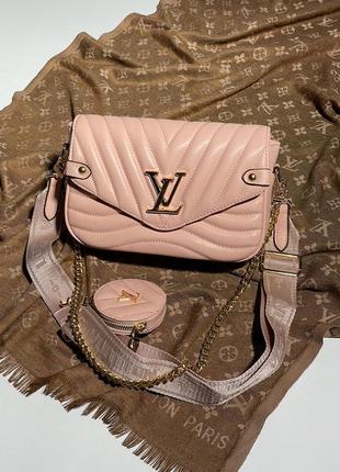 Женская розовая сумка с  широким ремнем через плечо 🆕 стильная сумка9 фото