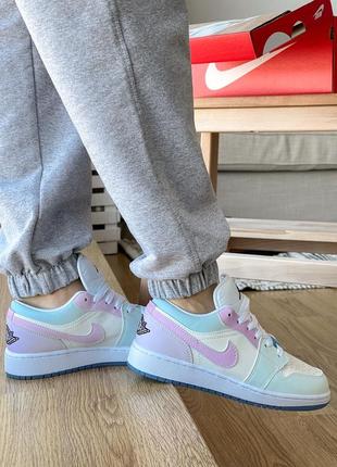 Женские кроссовки nike air jordan 1 low white pink 36-37-38