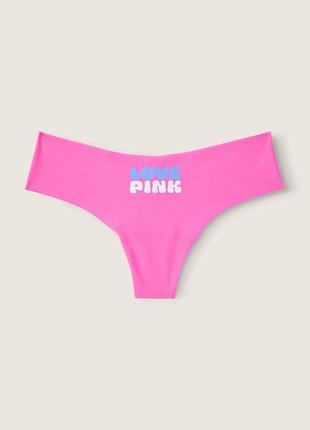 Малиновые бесшовные стринги victoria’s secret pink