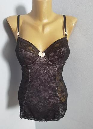 Брендовый кружевной корсет майка размера m