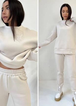 Теплий якісний жіночий прогулянковий костюм 5 базових кольори