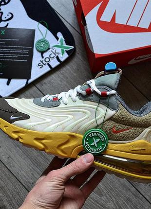 Знову в наявності. шикарні, чоловічі кросівки travis scott x nike air max 270 react 'cactus trails'