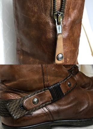 Кожаные сапоги ручной работы romano firenze lavorazione artigianale италия ботинки жокейские10 фото