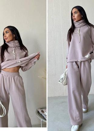 Жіночий прогулянковий костюм із прямими штанами 7 кольорів