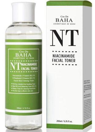 Балансирующий тонер с ниацинамидом cos de baha niacinamide facial toner 200мл1 фото