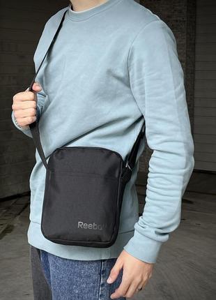Мужская барсетка рибок из ткани брендовая фирменная сумка через плечо reebok