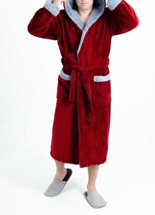 🏠🏠 стильний махровий чоловічий халат з капюшоном і кишенями l xl 2xl 3xl8 фото