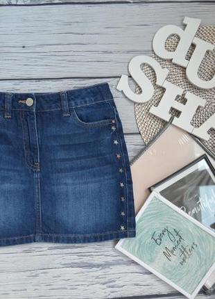 7 - 9 років 134 см фірмова джинсова спідниця міні спідниця модниці з зірочкми next некст2 фото