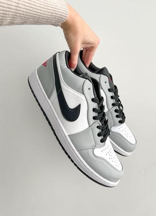 Мужские кроссовки nike air jordan 1 low white grey 41-42-44