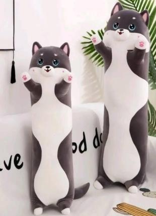 Плюшева іграшка-подушка довгий кіт батон