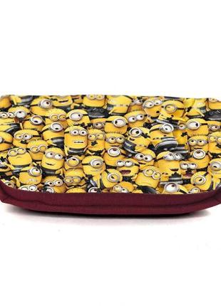 Школьный пенал миньоны 007 органайзер универсальный (min-007-red) бордовый